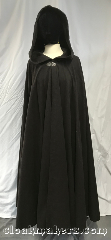 Cloak:3824, Cloak Style:Full Circle Cloak, Cloak Color:Dark Brown, Fiber / Weave:Cotton blend, Cloak Clasp:Vale, Hood Lining:unlined, Back Length:52", Neck Length:22", Seasons:Southern Winter, Fall, Spring, Note:A long dark brown cotton blend<br>full circle cloak with a<br>silvertone vale clasp.<br>Machine washable!.