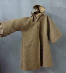 Robe:R172, Robe Style:Jedi Robe Episode I Obi-Wan, Robe Color:Brown, Front/Collar:Hooded with Brown snap, Approx. Size:Child 2-3T, Fiber:Heavy Cotton Twill, Neck:17.5", Sleeve:16", Chest:Fits up to 26", Length:25", Height:25".