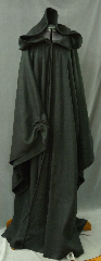 Robe:R230, Robe Style:Sith, Robe Color:Black, Front/Collar:Hooded with Black cloth-covered hook and eye, Fiber:Economy Polyester Fleece, Neck:24.5", Sleeve:41", Chest:76", Length:63", Height:Up to 6', Note:Machine washable, tumble dry low.