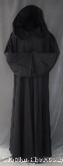 Robe:R280, Robe Style:Jedi Robe modeled after Anakin Episode III, Robe Color:Dark Brown, Front/Collar:Hooded with hook and eye, Fiber:80% 20% Wool Nylon, Neck:23", Sleeve:36", Chest:60", Length:61", Height:up to 6' 1", Note:With a large hood and wide sleeves<br>this robe has a dramatic presence<br>for members of the dark and light side<br>of the force.<br>Dry Clean only..