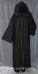 Robe:R286, Robe Style:Modeled after Anakin Episode III, Robe Color:Dark Brown, Front/Collar:Hooded with Brown cloth-covered hook and eye, Fiber:100% Light Weight Wool, Neck:27", Sleeve:38", Chest:64", Length:62", Height:Up to 6' 2", Note:With a large hood and wide sleeves<br>this robe has a dramatic presence<br>for members of the dark and<br>light side of the force.<br>Dry Clean only..