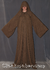 Robe:R333, Robe Style:Obi-Wan Jedi Robe, Robe Color:Brown, Fiber:Homespun look heathered brown<br> Poly Suiting, Neck:24", Sleeve:36", Chest:Up to 60", Length:68", Height:Up to 6' 8". Can be shortened, Note:This durable polyester suiting<br>gives the looks of homespun linen<br>without the wrinkles.<br>Machine wash. Easy care.
