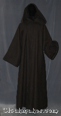 Robe:R345, Robe Style:Jedi Robe modeled after<br>Anakin Episode II/ III, Robe Color:Brown Heather, Fiber:100% Wool Melton - Heavy<br>(Dry Clean Only), Neck:22.5", Sleeve:37.5", Chest:Up to 60", Length:60", Note:Warm and detailed,<br>a great piece for winter or fall.<br>Made with a heathered wool<br>melton with hidden clasp,<br>makes a great accessory for<br>everyday wear, LARP<br>or Renaissance Fair.<br>The Robe is dry clean only!.