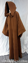 Robe:R430, Robe Style:Obi Wan Kenobi, Ep 1, Robe Color:Cinnamon, Front/Collar:open neck, Fiber:100% Wool, Neck:25", Sleeve:33", Chest:58", Length:59", Note:Modeled after Obi Wan from<br>Episode I, this hefty, warm Jedi<br> style robe is a cinnamon color<br> and has a wool coating.<br>Dry clean only..
