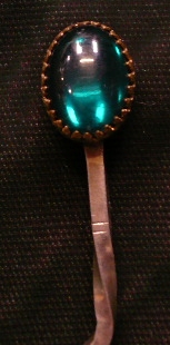 Oval gem hairstick