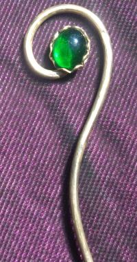 Spiral with stone hairstick