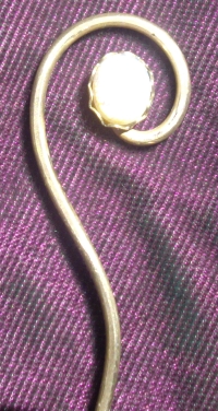 Spiral with stone hairstick